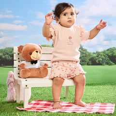 2 Piece Never Stop Blooming Ribbed Co-ord Set - Rose Quartz