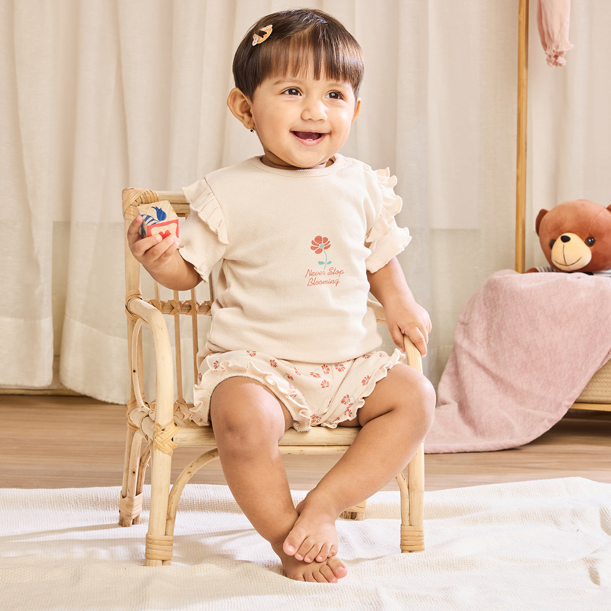 2 Piece Never Stop Blooming Co-ord Set – Beige