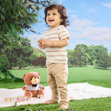 Striped Ribbed T-shirt - Latte