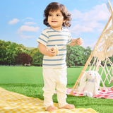 Striped Ribbed T-shirt - Dusk Blue