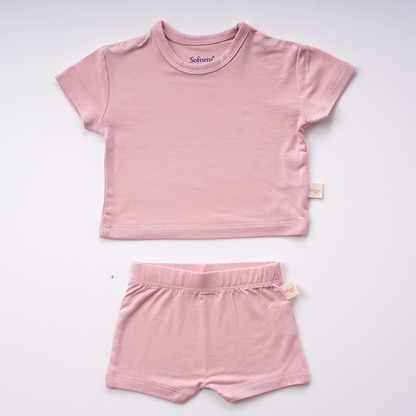 Coral Blush Bamboo T-shirt & Shorts