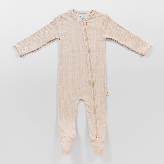 Ecru Zipper Footie