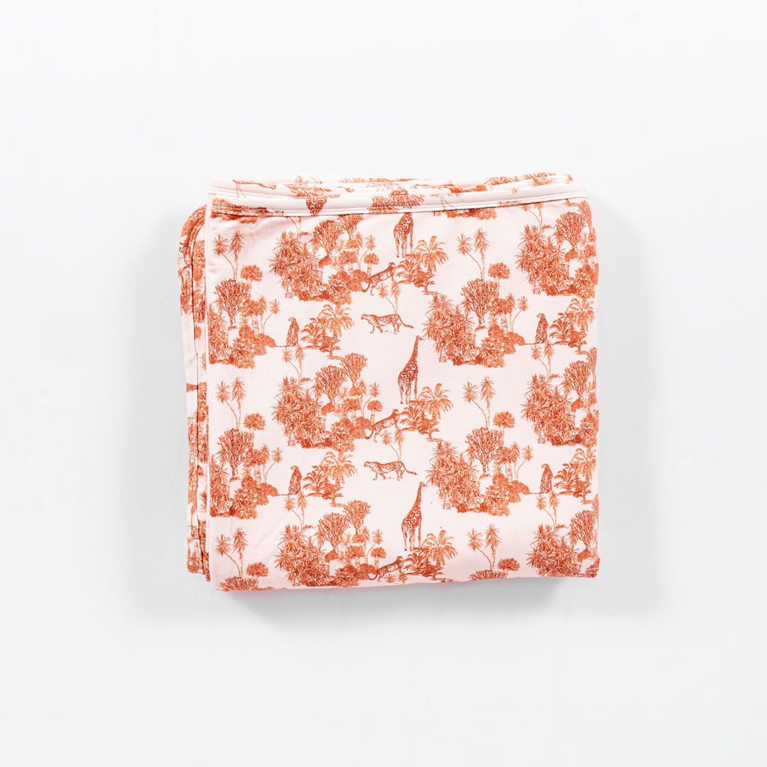 Forest Fables Toile Bamboo Blanket