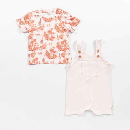 Forest Fables Toile Dungaree & T-shirt Set