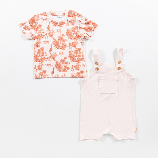 Forest Fables Toile Dungaree & T-shirt Set