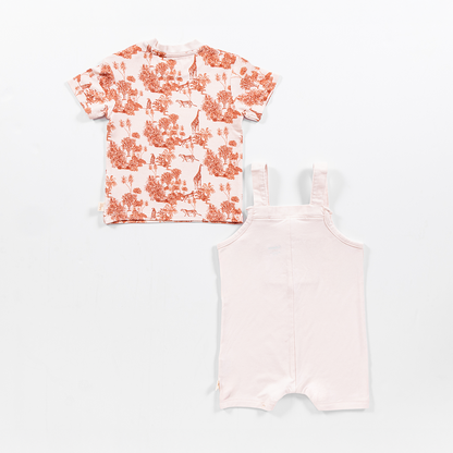 Forest Fables Toile Dungaree & T-shirt Set