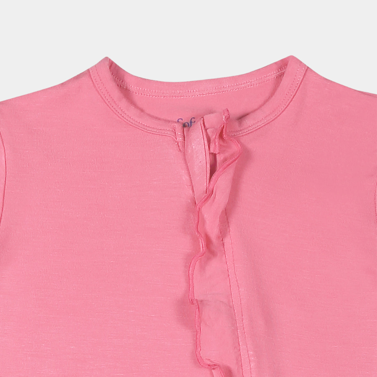Fuchsia Pink Ruffled Zipper Footie