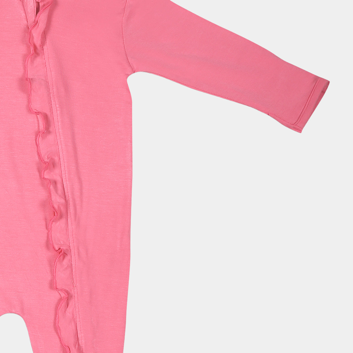 Fuchsia Pink Ruffled Zipper Footie