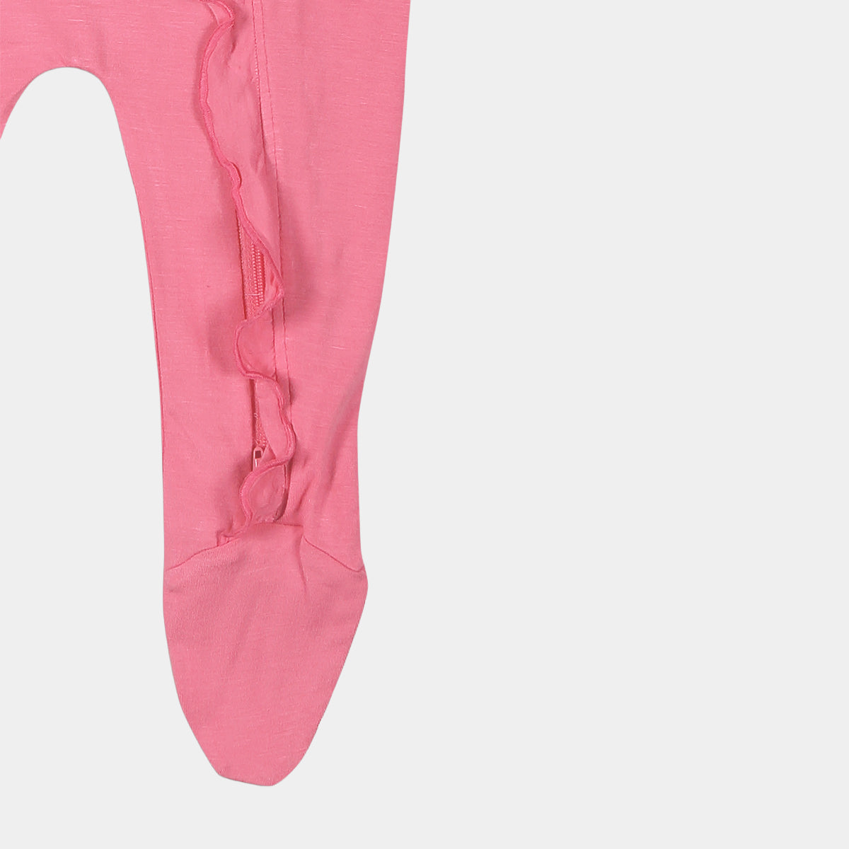 Fuchsia Pink Ruffled Zipper Footie