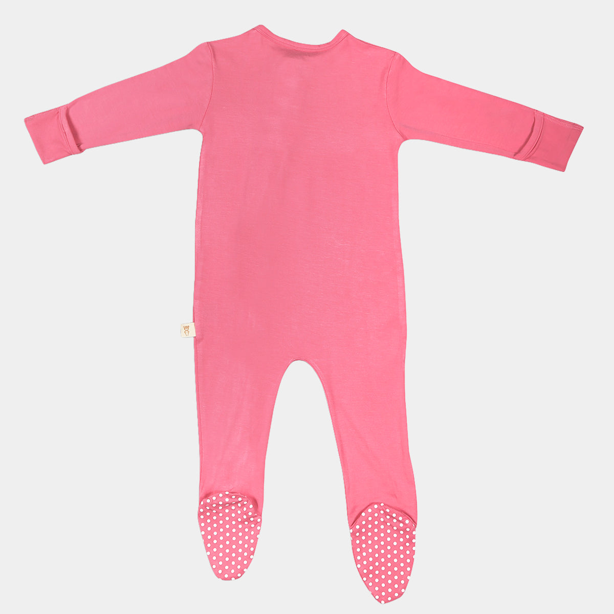 Fuchsia Pink Ruffled Zipper Footie