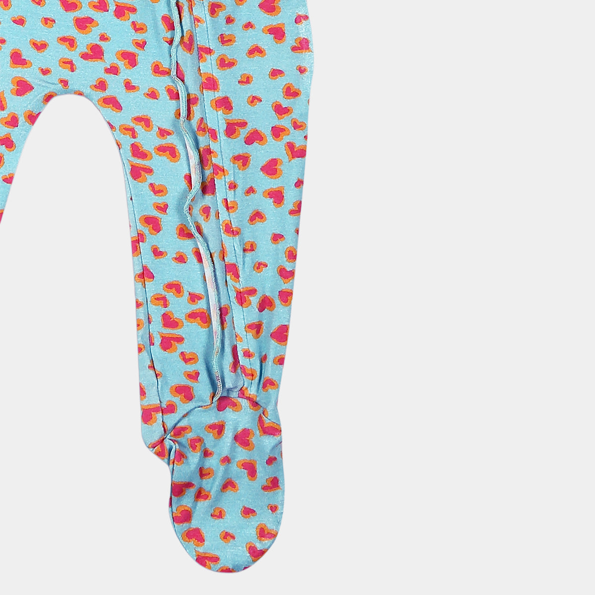 Happy Hearts Bamboo Zipper Footie