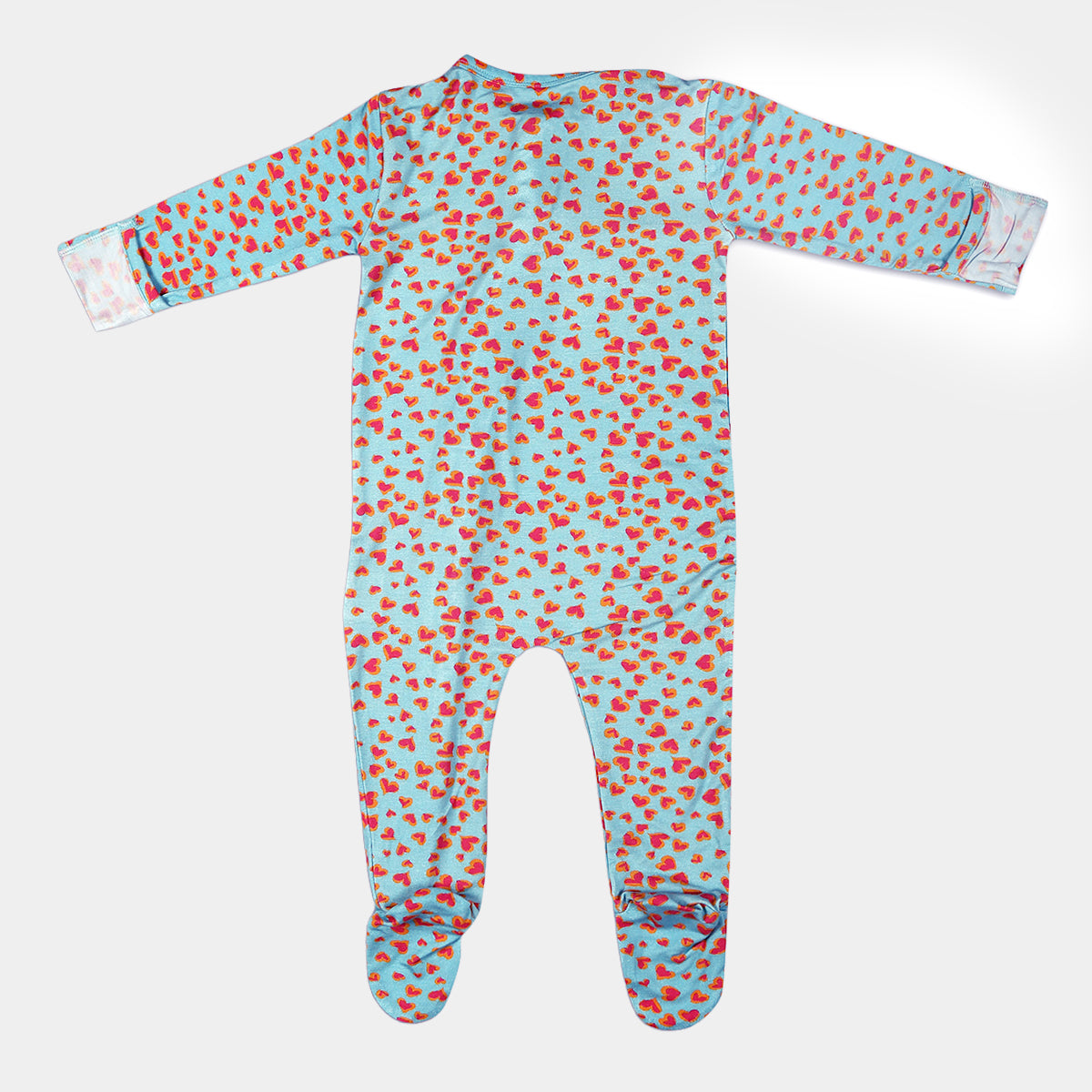 Happy Hearts Bamboo Zipper Footie