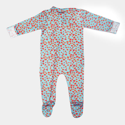 Happy Hearts Bamboo Zipper Footie