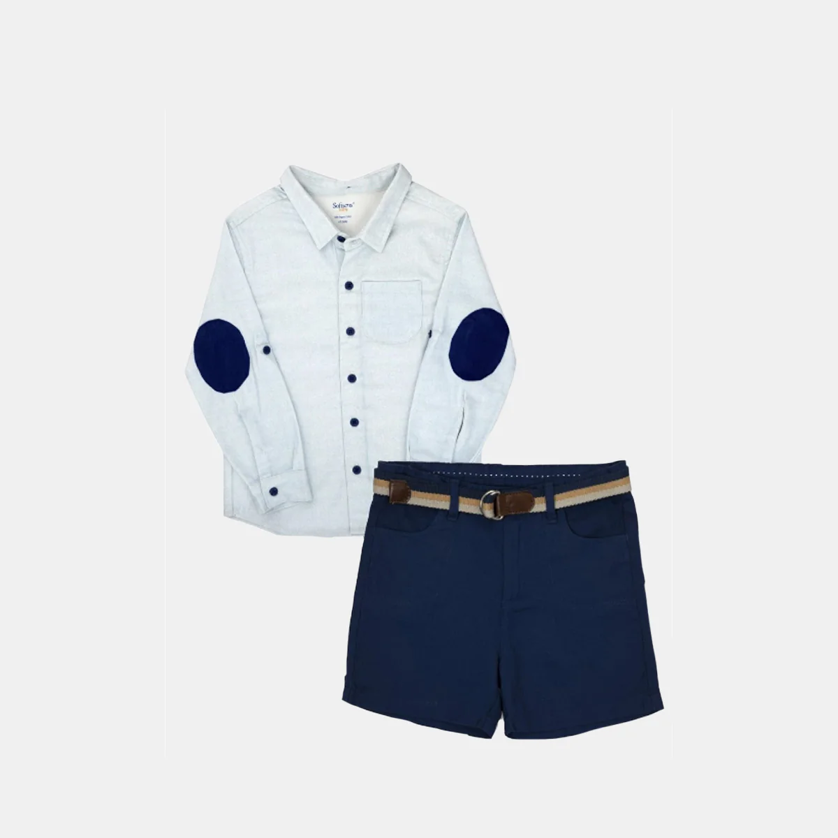 2-Piece 'Boys in Blue' Shirt & Oxford Shorts Set