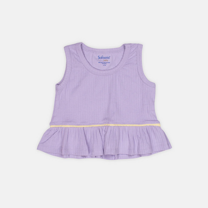 Lavender Sunshine Ribbed Top & Shorts Set