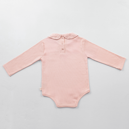 Peter Pan Collar Bodysuit - Rose Quartz