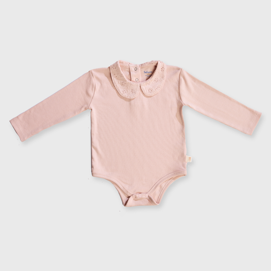 Peter Pan Collar Bodysuit - Rose Quartz