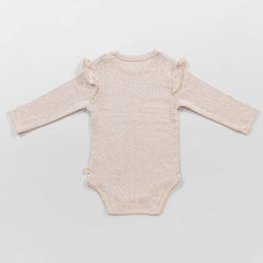Ecru Long Frill Sleeve Bodysuit