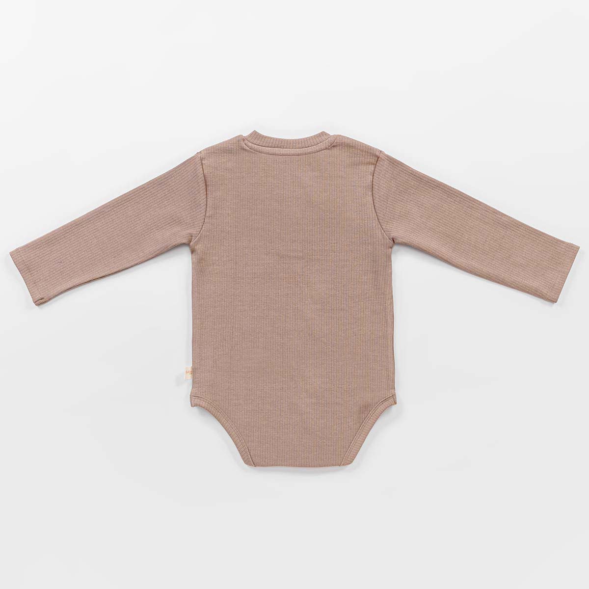 Taupe Full Sleeve Ribbed Romper