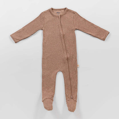 Taupe Zipper Footie