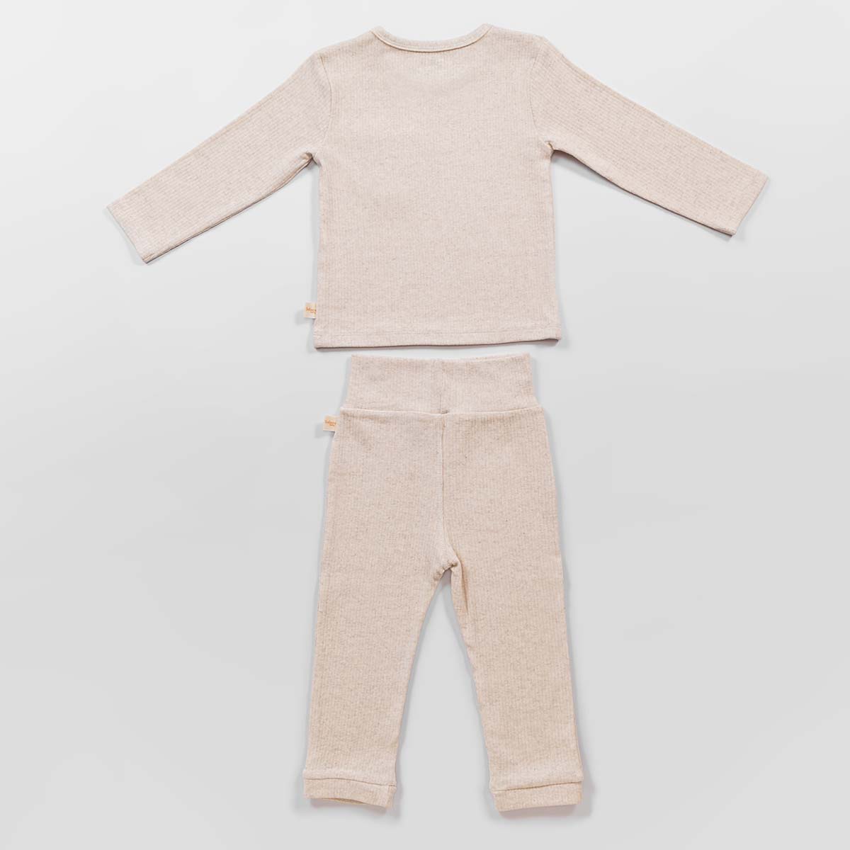 Ecru Ribbed Top & Bottom Set