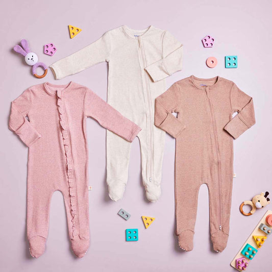 Pack of 3 Zipper Footie