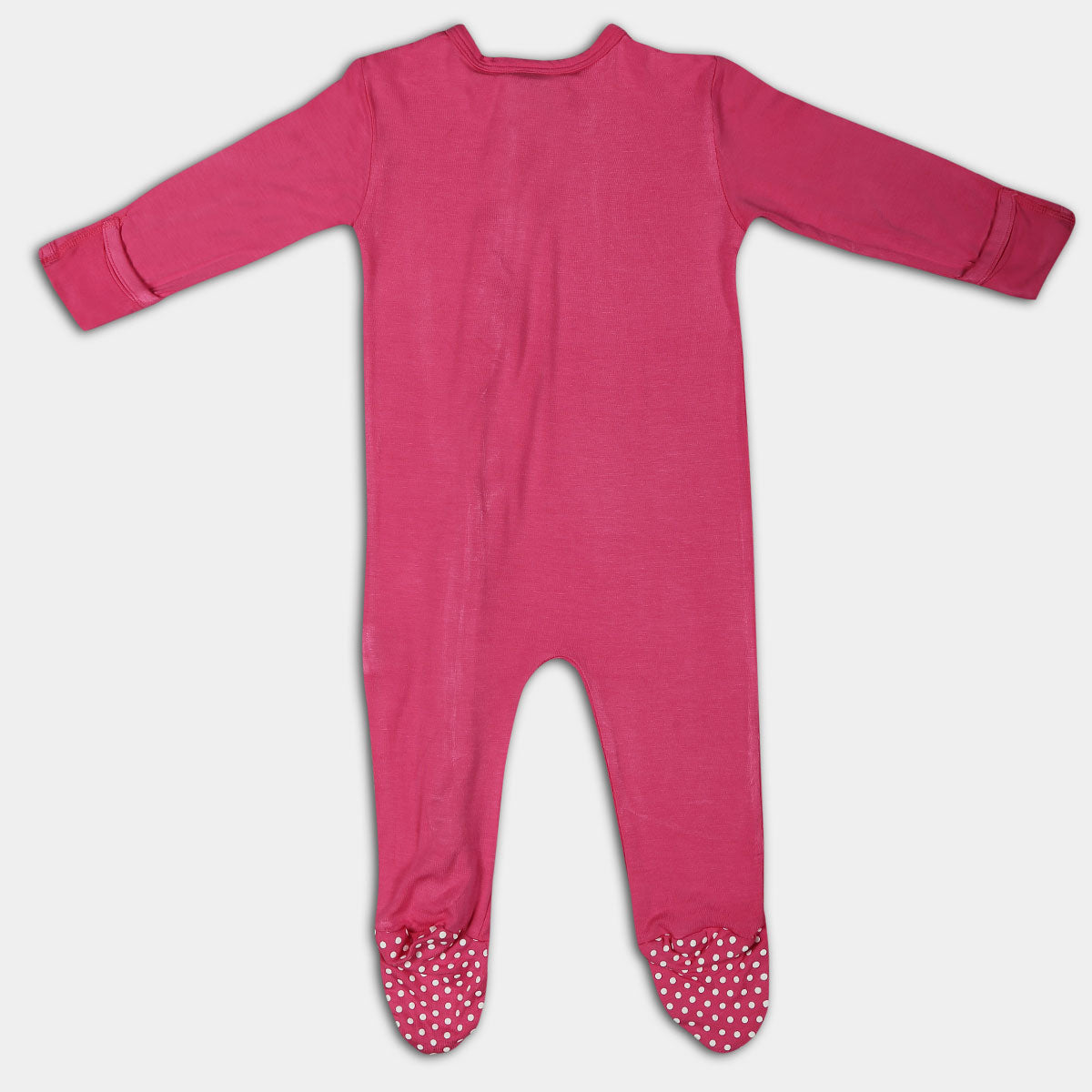 Sweet Pink Ruffled Bamboo Zipper Footie