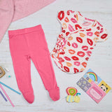 Sweet Kisses Front-tie Bodysuit & Leggings 2-pc Set