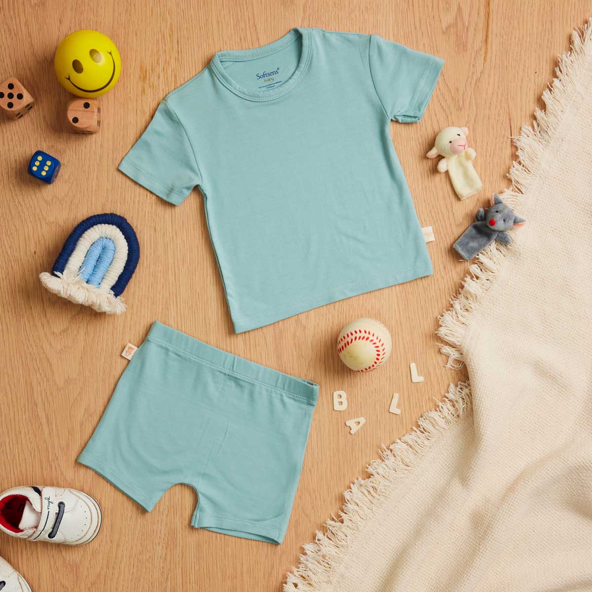 Aquifer Teal Bamboo T-shirt & Shorts