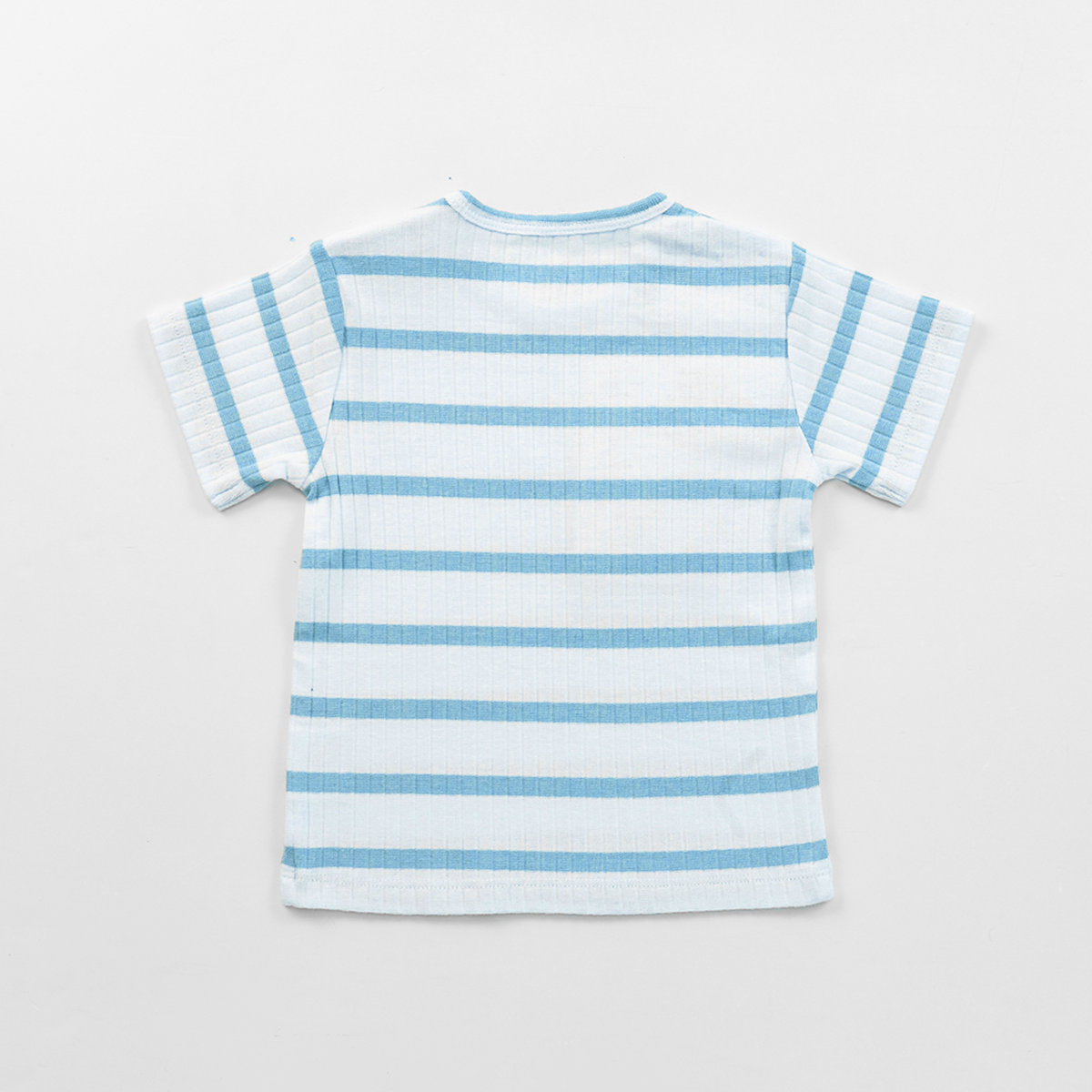 Striped Ribbed T-shirt-Dusk - Blue