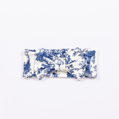 Vintage Toile Bamboo Bow Headband