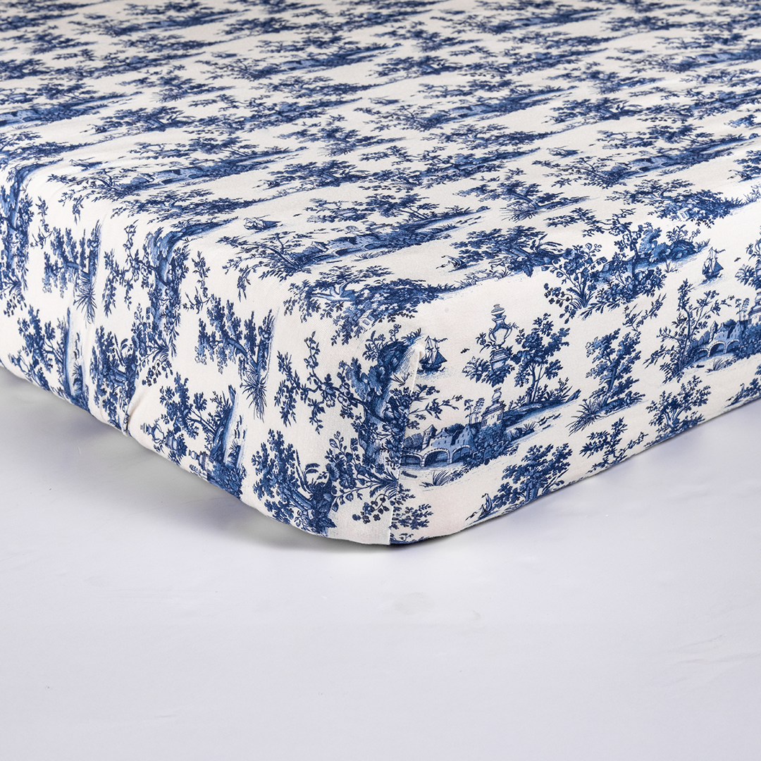 Vintage Toile Bamboo Fitted Cot Sheet
