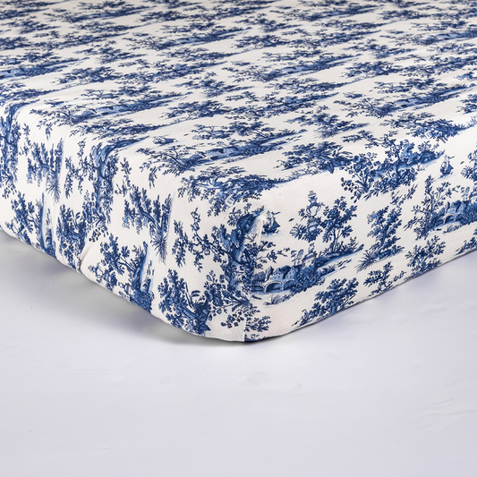 Vintage Toile Bamboo Fitted Cot Sheet