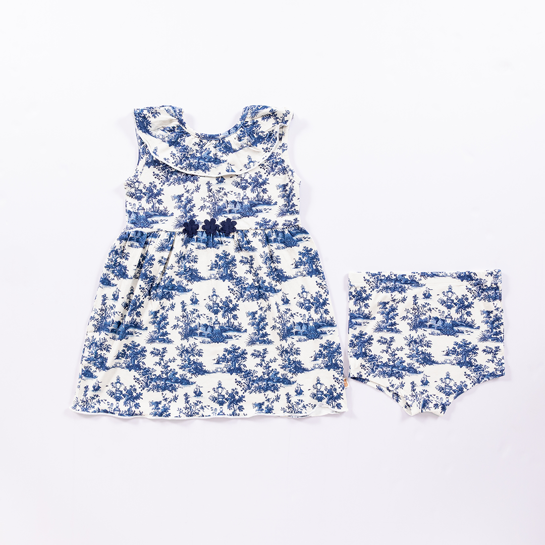 Vintage Toile Dress & Bloomers Set