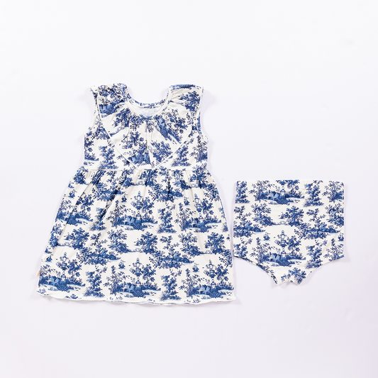 Vintage Toile Dress & Bloomers Set