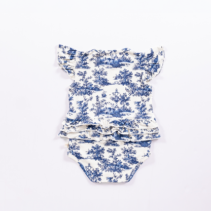 Vintage Toile Frill Bodysuit with Headband
