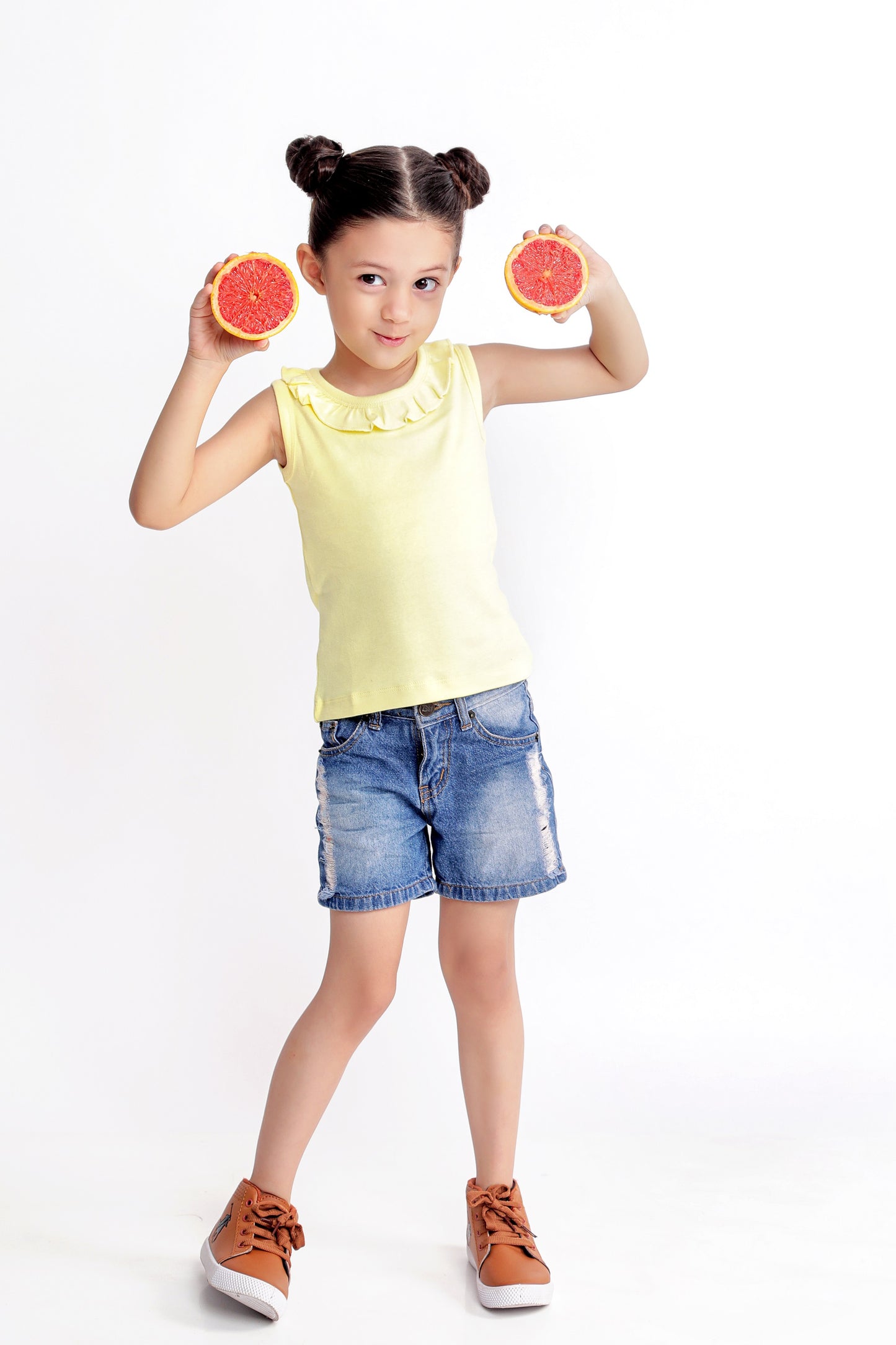 Little Miss Sunshine Sleeveless Soft Jersey Tank Top with Frill