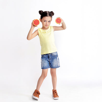 Little Miss Sunshine Sleeveless Soft Jersey Tank Top with Frill