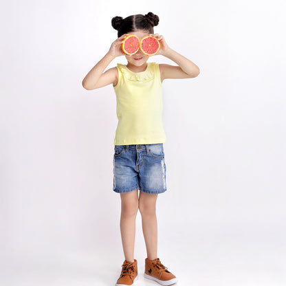 Little Miss Sunshine Sleeveless Soft Jersey Tank Top with Frill